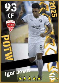 Igor Jesus eFootball 2026 player card — 93 OVR CF