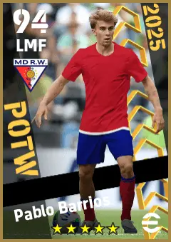 Pablo Barrios eFootball 2026 player card — 94 OVR LMF