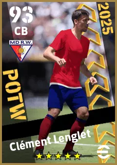 Clement Lenglet eFootball 2026 player card — 93 OVR CB