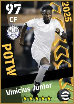 Vinicius Junior eFootball 2026 player card — 97 OVR CF