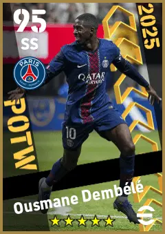 Ousmane Dembele eFootball 2026 player card — 95 OVR SS
