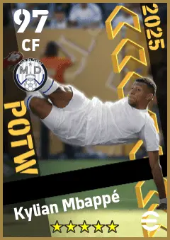 Kylian Mbappe eFootball 2026 player card — 97 OVR CF