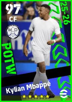 Kylian Mbappe eFootball 2026 player card — 97 OVR CF
