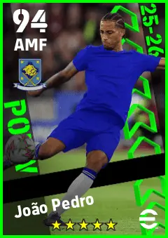 Joao Pedro eFootball 2026 player card — 94 OVR AMF