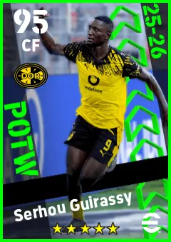 Serhou Guirassy eFootball 2026 player card — 95 OVR CF