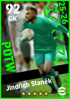 Jindrich Stanek eFootball 2026 player card — 92 OVR GK