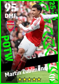 Martin Zubimendi eFootball 2026 player card — 95 OVR DMF