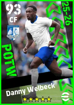 Danny Welbeck eFootball 2026 player card — 93 OVR CF