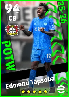 Edmond Tapsoba eFootball 2026 player card — 94 OVR CB