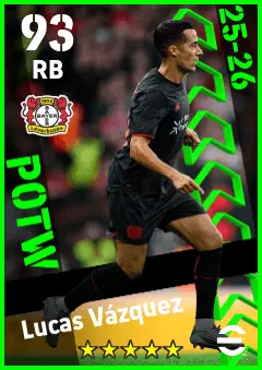 Lucas Vazquez eFootball 2026 player card — 93 OVR RB