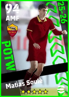 Matias Soule eFootball 2026 player card — 94 OVR AMF