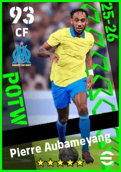 P. E. Aubameyang eFootball 2026 player card — 93 OVR CF