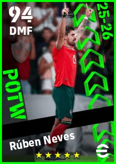 Ruben Neves eFootball 2026 player card — 94 OVR DMF