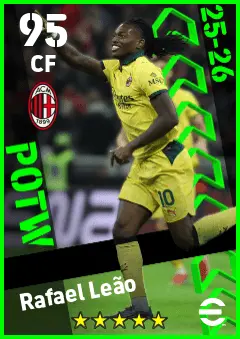 Rafael Leao eFootball 2026 player card — 95 OVR CF