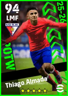 Thiago Almada eFootball 2026 player card — 94 OVR LMF
