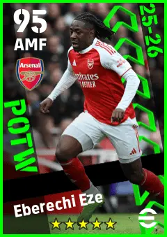 Eberechi Eze eFootball 2026 player card — 95 OVR AMF