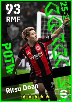 Ritsu Doan eFootball 2026 player card — 93 OVR RMF