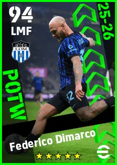 Federico Dimarco eFootball 2026 player card — 94 OVR LMF