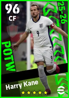 Harry Kane eFootball 2026 player card — 96 OVR CF