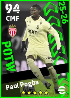 Paul Pogba eFootball 2026 player card — 94 OVR CMF