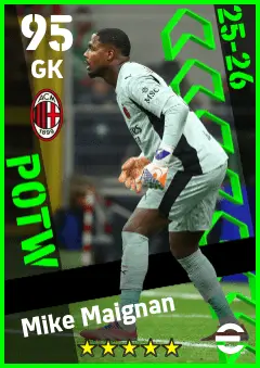Mike Maignan eFootball 2026 player card — 95 OVR GK