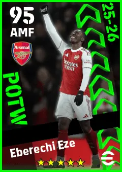 Eberechi Eze eFootball 2026 player card — 95 OVR AMF