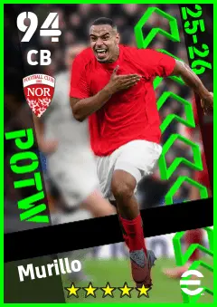Murillo eFootball 2026 player card — 94 OVR CB