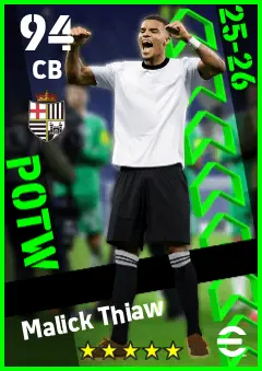Malick Thiaw eFootball 2026 player card — 94 OVR CB