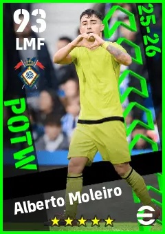 Alberto Moleiro eFootball 2026 player card — 93 OVR LMF