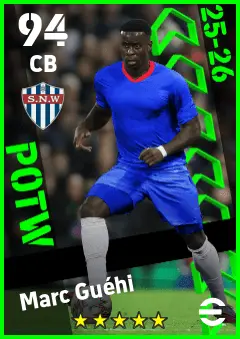 Marc Guehi eFootball 2026 player card — 94 OVR CB