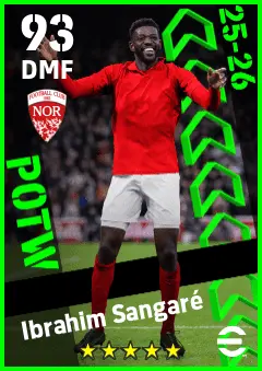 Ibrahim Sangare eFootball 2026 player card — 93 OVR DMF