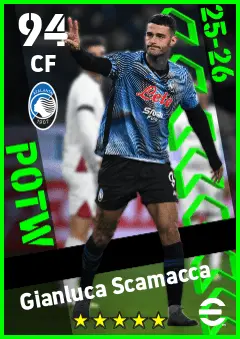 Gianluca Scamacca eFootball 2026 player card — 94 OVR CF