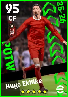 Hugo Ekitike eFootball 2026 player card — 95 OVR CF