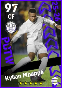 Kylian Mbappe eFootball 2026 player card — 97 OVR CF
