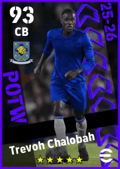 Trevoh Chalobah eFootball 2026 player card — 93 OVR CB