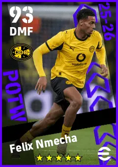 Felix Nmecha eFootball 2026 player card — 93 OVR DMF