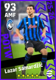 Lazar Samardzic eFootball 2026 player card — 93 OVR AMF