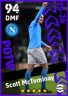 Scott McTominay eFootball 2026 player card — 94 OVR DMF