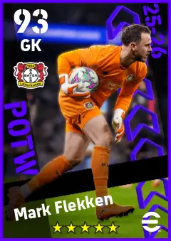 Mark Flekken eFootball 2026 player card — 93 OVR GK