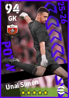 Unai Simon eFootball 2026 player card — 94 OVR GK