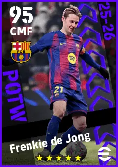 Frenkie de Jong eFootball 2026 player card — 95 OVR CMF