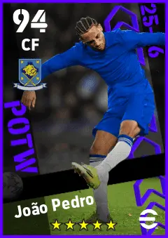 Joao Pedro eFootball 2026 player card — 94 OVR CF