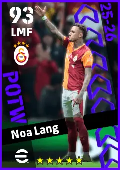 Noa Lang eFootball 2026 player card — 93 OVR LMF