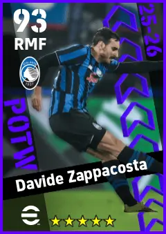 Davide Zappacosta eFootball 2026 player card — 93 OVR RMF