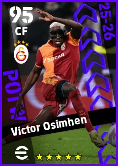 Victor Osimhen eFootball 2026 player card — 95 OVR CF