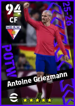 Antoine Griezmann eFootball 2026 player card — 94 OVR CF