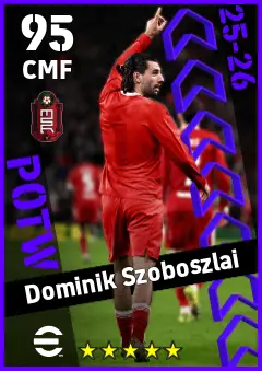 Dominik Szoboszlai eFootball 2026 player card — 95 OVR CMF