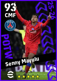 Senny Mayulu eFootball 2026 player card — 93 OVR CMF