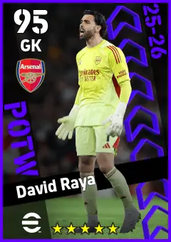 David Raya eFootball 2026 player card — 95 OVR GK