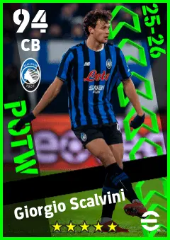Giorgio Scalvini eFootball 2026 player card — 94 OVR CB